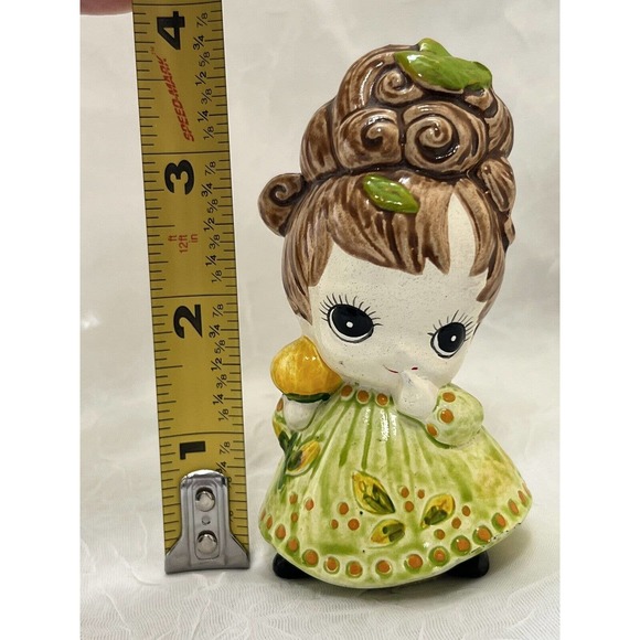 Josef Originals November Birthday Girl Figurine Big Eyes Green Dress - Picture 6 of 6